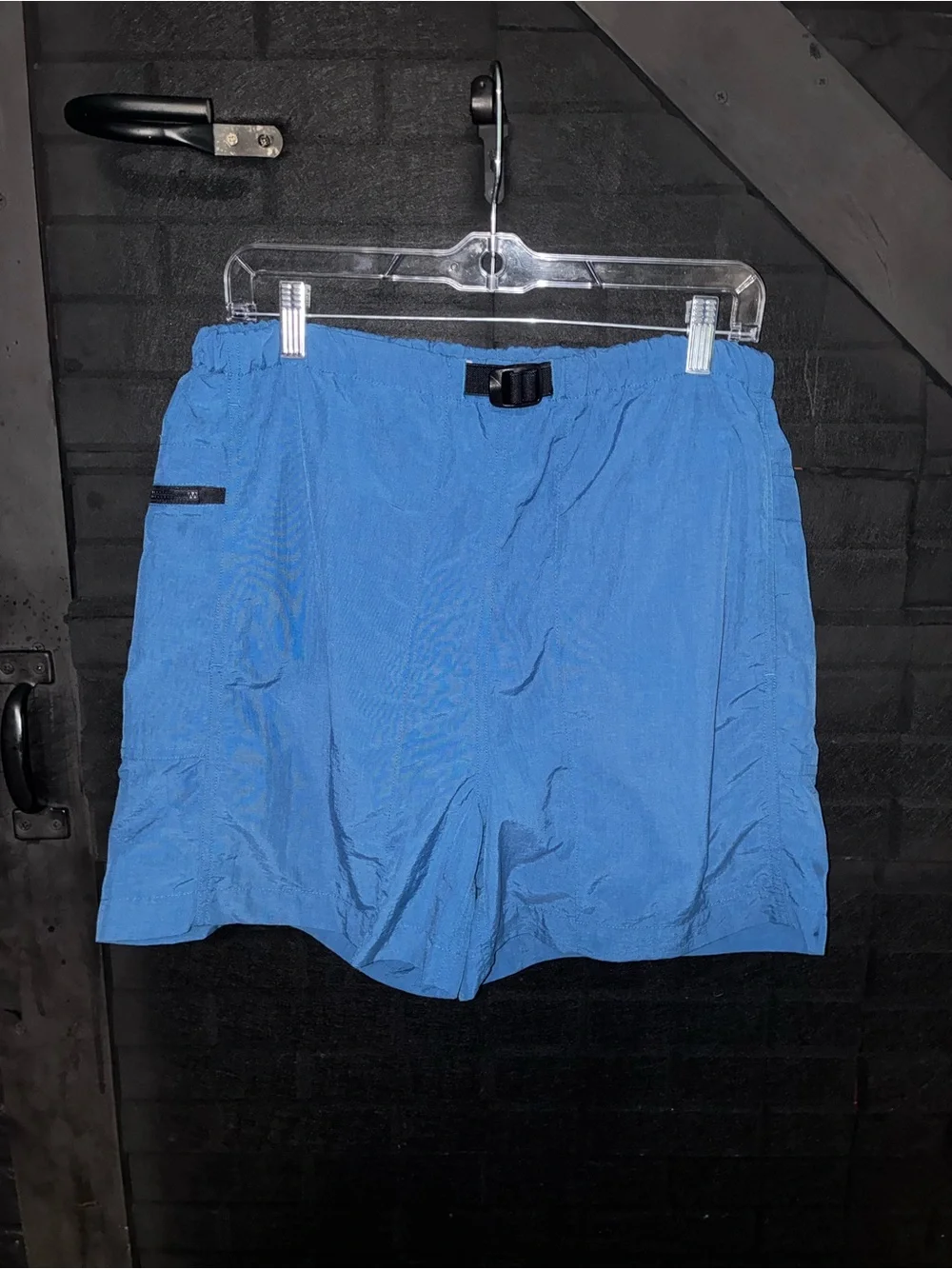 The North Face Vintage Blue Nylon Belted Hiking Shorts Gorpcore Outdoor TNF